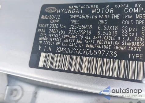 2013 Hyundai Tucson Limited z USA, uszkodzony, nr VIN KM8JUCACXDU597736